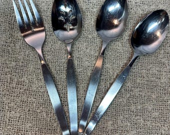 Vintage Oneida Community FROSTFIRE Stainless Serving Set - 4 Piece Hostess Set