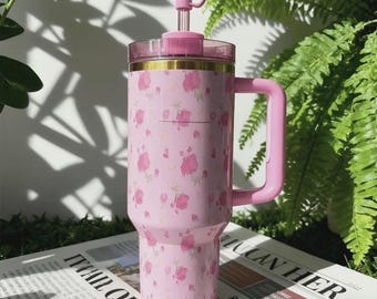 Stanley x LoveShackFancy Ibiza Sunset 40oz Quencher H2.0 Tumbler Pink Floral