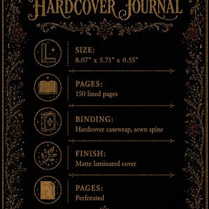 Foxglove Gothic Journal | Poison Garden Dark Academia | Victorian Botanical Hardcover | Witchy Writing Notebook image 3