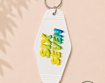 Neon „Six Seven“ Graffiti Schlüsselanhänger | Rucksack Schlüsselanhänger | Geschenk für Kinder