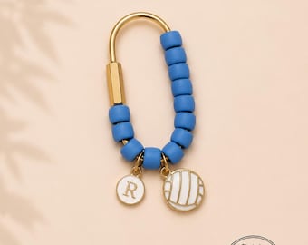Benutzerdefinierte Volleyball Taschenanhänger | Team Mom Schlüsselbund | Personalisierte Geldbörse Charme | Benutzerdefinierte Teamfarben | Sport Mom Accessoire