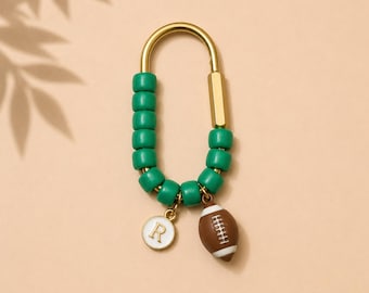 Custom Fußball Taschenanhänger | Team Mom Schlüsselbund | Personalisierte Fußball Geldbörse Charme | Benutzerdefinierte Teamfarben | Sport Mom Accessoire