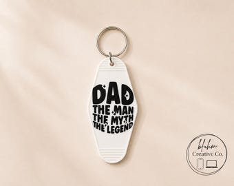 Vatertags-Schlüsselanhänger | Der Mann Der Mythos Die Legende | Geschenk für Papa | Grauer Retro Schlüsselanhänger