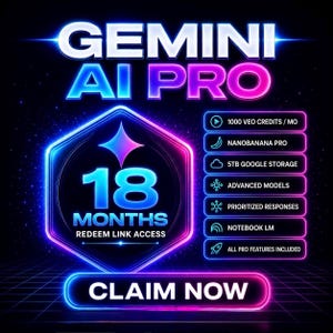 Google AI Pro 18 mesi - Link di riscatto - Accesso completo / Consegna immediata