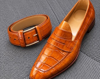 Custom Handmade Honey Orange Leather Single Monk Strap Formal Shoes