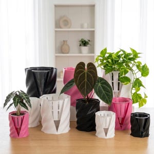 Self Watering Planter Pot for Aroids, Semi Hydro LECA Pot with Window