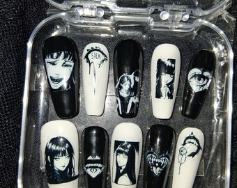 Uñas postizas Tomi Horror de Junji Ito (Bailarina larga, Grande)