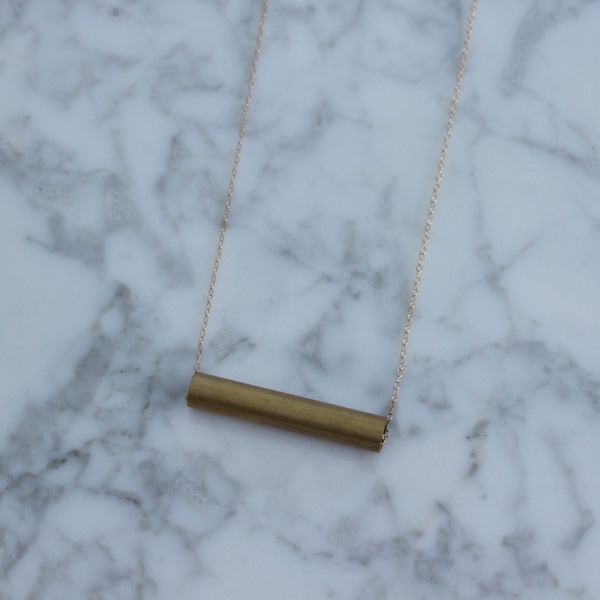 14k Gold Industrial Bar Etsy
