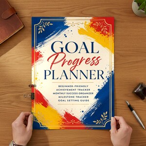 Goal Progress Planner Printable, Beginner-Friendly Achievement Tracker, Monthly Success Organizer, Milestone Tracker, Goal Setting Guide