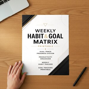 Weekly Habit & Goal Matrix Printable, Dual-Track Progress System, Productivity Organizer, Weekly Habit Tracker, Goal Tracking Printable