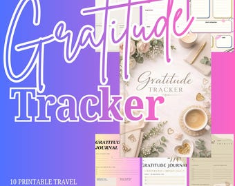 Gratitude Journal Tracker Printable | Daily Gratitude Log & Mindfulness Planner PDF PNG Download