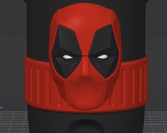 Deadpool burkkylare 3D-fil | 355 ml standard STL, 2 lock (digital nedladdning).
