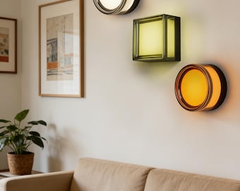 Mid Century Modern Outdoor LED Wall Sconce, Round or Square Patio Porch Lamp IP65