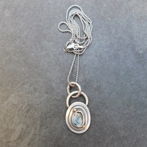 London Blue Topaz Sterling Silver 14k Gold Small Minimalist Pendant