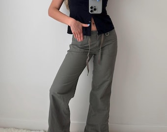 Pantalones cargo de los 90, pantalón utilitario vintage de pierna ancha