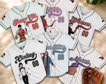 Personalized Shang Chi Baseball Jersey, Custom Katy Wenwu Marvel Sports Shirt, Family Matching Vacation Gift