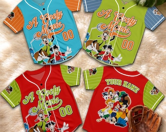 Personalized A Goofy Movie Baseball Jersey, Custom Goofy Max Powerline Roxanne Shirt, 90s Cartoon Fan Gift