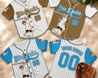 Personalized Luke Skywalker Baseball Jersey, Custom Jedi Hero Shirt for Kids Adults, Birthday Fan Gift, Space Movie Apparel