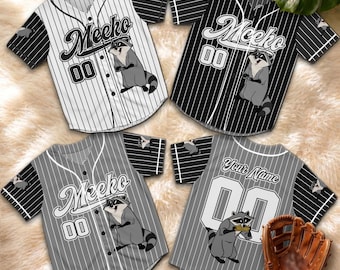Personalized Meeko Baseball Jersey, Custom Cute Raccoon Inspired Shirt, Cartoon Animal Fan Gift, Movie Character Jersey