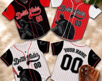 Personalized Darth Vader Baseball Jersey, Custom Sci-Fi Villain Shirt for Men Women, Galaxy Fan Gift, Movie Sports Apparel