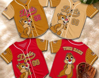 Personalized Dale Baseball Jersey, Custom Funny Chipmunk Name Number Shirt, Cute Cartoon Character Fan Gift for Men Women