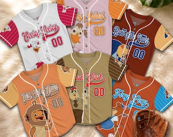 Personalized Chicken Little Family Baseball Jersey, Custom Chicken Little Abby Runt Fish Buck Cluck Shirt, Movie Fan Gift
