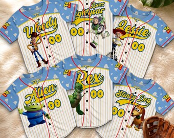 Personalized Toy Story Inspired Baseball Jersey, Custom Family Matching Shirt, July 4th Vacation Outfit, Patriotic USA Tee, Birthday Gift