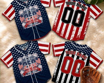 America 250 Baseball Jersey, Personalized USA 250th Anniversary Shirt, Patriotic 1776 2026 Family Matching Gift Tee