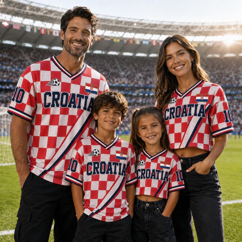 Personalized Croatia Soccer Jersey, Custom Name Number Football Shirt, Croatia Crop Top Jersey, Adult Youth Kid Game Day Fan Gift image 6