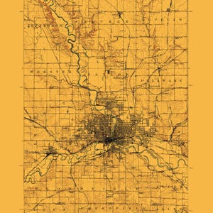 Des Moines IA 1907 Vintage Map | Digital Download | Printable Wall Art
