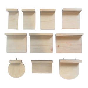 1pc Ledge w Poop Guards - 7 Sizes - Kiln Dried Pine - Chinchilla Sugar Glider Rat Degu Small Animal Cage Platform Rounded Edges Shelf Level