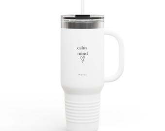 Calm Mind Heart 40oz Insulated Travel Mug | stainless steel tumbler
