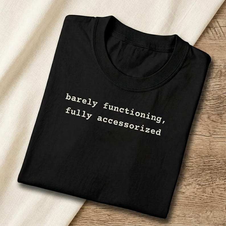 Barely Functioning Fully Accessorized t-shirt in Black
