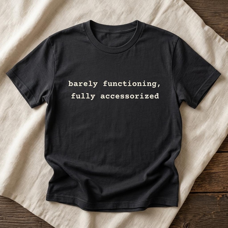 Barely Functioning Fully Accessorized t-shirt in Vintage Black