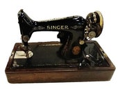 Antique 1925 Singer Sewing Machine W Bentwood Case Key Manual All Cords