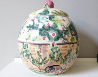 Vintage Estate of Mind Apple Orchard Hand Painted Cookie Jar by Zrike - Michal Sparks