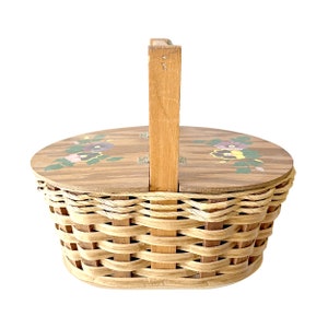 Abaodam 6 Pcs Small Wooden Basket Small Gift Basket Braided Little Picnic  Basket Hand Basket Sundries Basket Mini Baskets for Crafts Tiny Basket Wood