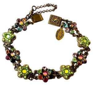 Braccialetto vintage Michal Negrin Swarovski Crystal Flower NWOT - Bigiotteria floreale