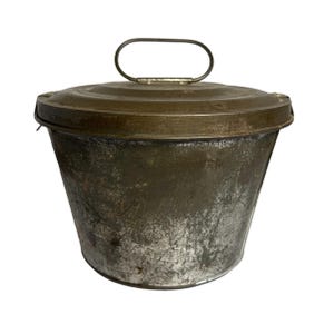 Vintage West Germany Tin Metal Pudding Mould Mold w/Lid - Rustic Kitchen