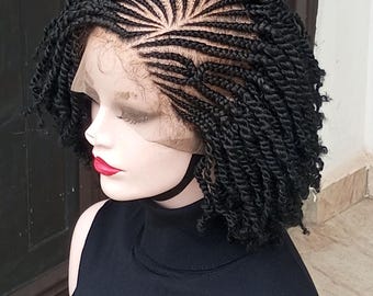 Side Cornrow kinky twist