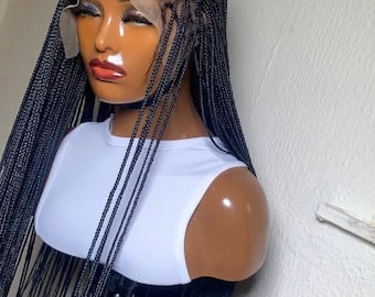 Black Knotless Braids Wig with 13*6 Lace Front