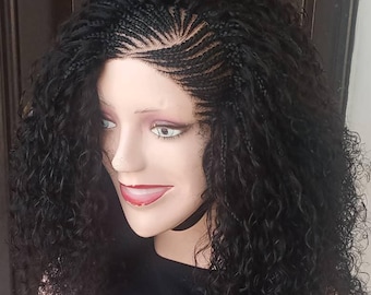 Human hair side Cornrow
