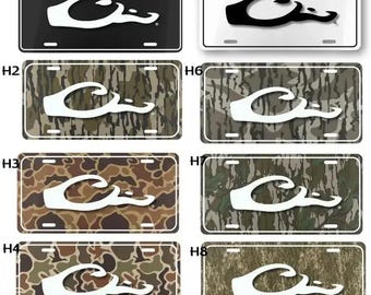 Tablica rejestracyjna z logo Retro Drake Waterfowl Camo, aluminiowa tablica rejestracyjna 12x6 z przodu do samochodów ciężarowych i osobowych, dekoracja zewnętrzna do polowania na kaczki