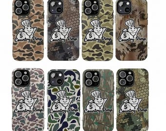 Country Pimp Camo Robuste Telefonhülle, lustige Jagd Telefonhülle, Enten Camo Hülle im Western Cowboy Stil, Geschenk für Jäger Männer Papa