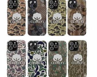 Robuste Telefonhülle aus Baumwolle, Jagdtarnmuster, rustikale Outdoor-Landhausstil-Hülle, Geschenk für Jäger