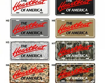 Tablica rejestracyjna „The Heartbeat of America”, aluminiowa zawieszka 12x6, patriotyczny dodatek samochodowy USA, dekoracja na prezent w kształcie ciężarówki