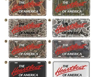 Tablica rejestracyjna „The Heartbeat of America”, aluminiowa zawieszka 12x6, patriotyczna zawieszka samochodowa, dekoracja ciężarówki, prezent dla niego i dla niej w USA