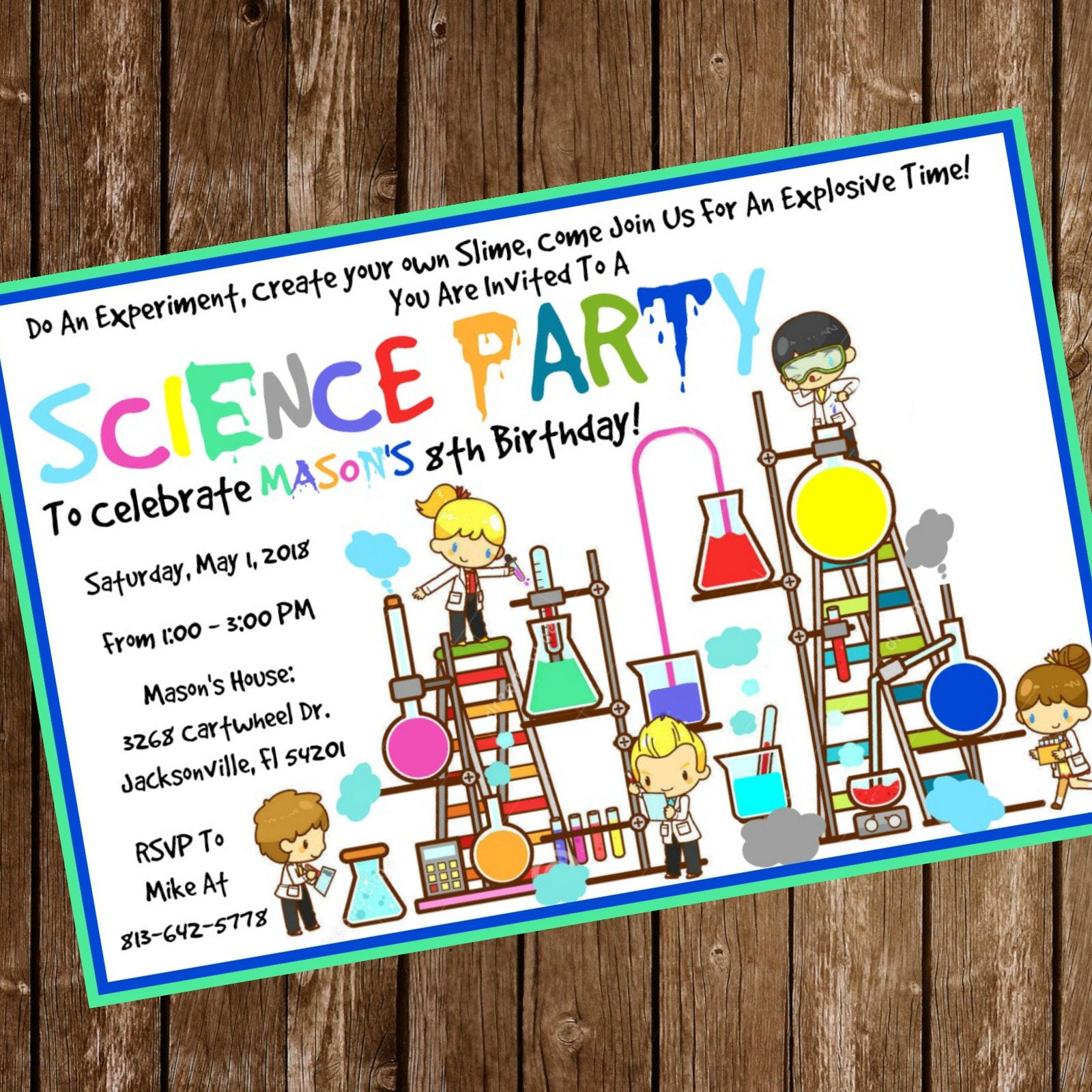 Science Birthday Party Invitation Download Scientist Lab 4 Etsy