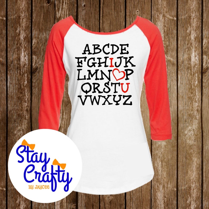 Download ABC's I Love You Valentines Day Shirt Logo SVG Download | Etsy