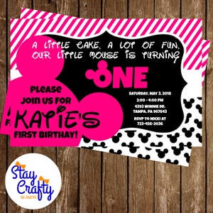 Minnie Mouse Disney Birthday Party Invitation Download 4 x 6 - Minnie Mouse Clubhouse